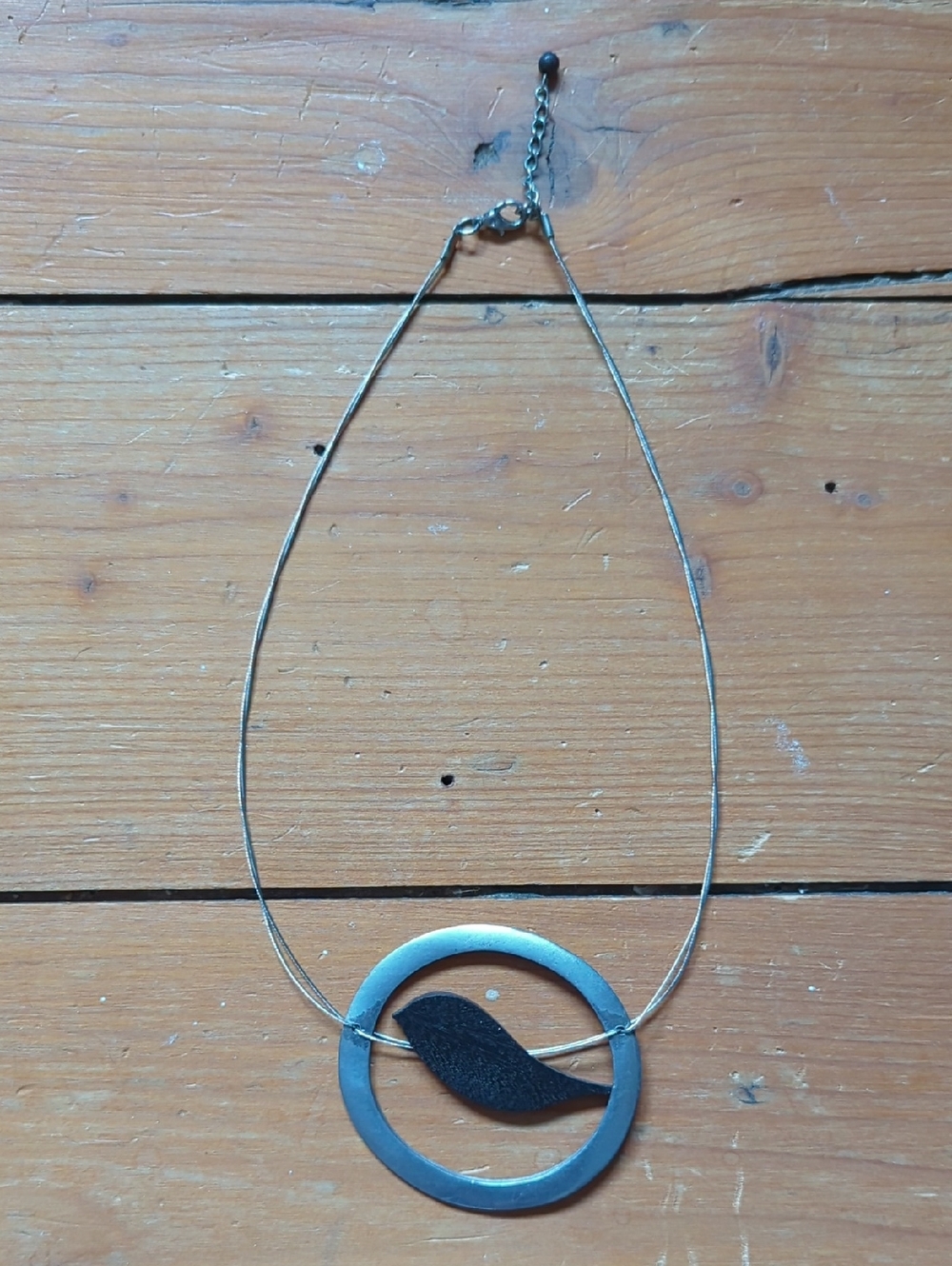 **FREE ADD ON**Silver-tone Necklace with Black Bird Pendant